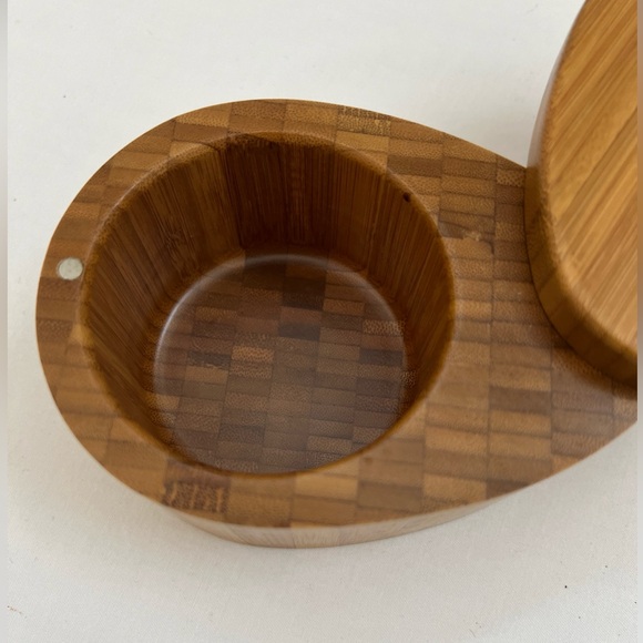 Totally Bamboo Salt Cellar Storage Trinket Box with Swivel Lid Tear Drop Shape - Picture 10 of 16